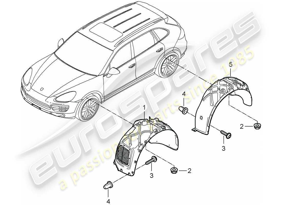 porsche 2014 (cayenne e2 92a) recubrimiento diagrama de piezas