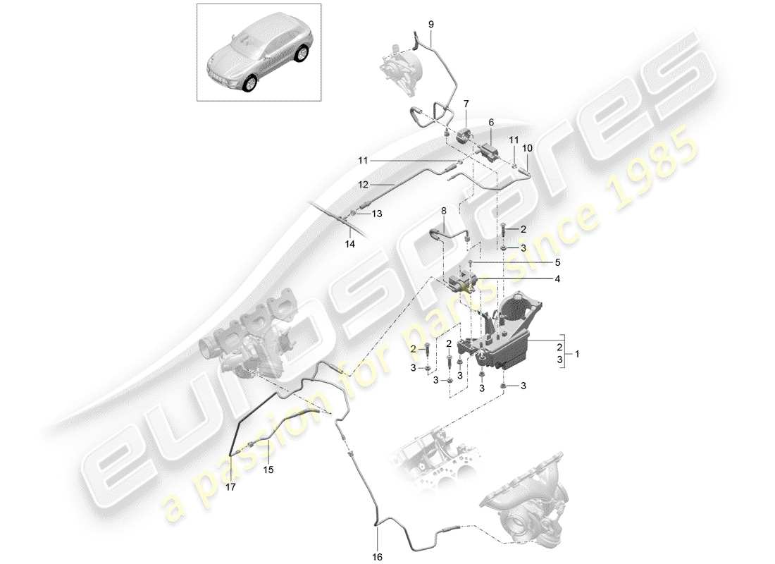 porsche macan (2018) para vehículos con carga diagrama de partes