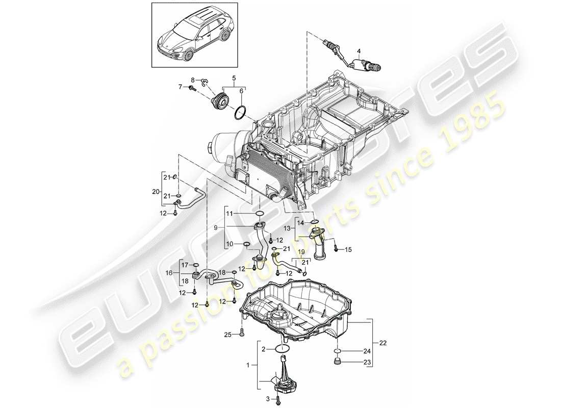 porsche cayenne e2 (2014) diagrama de piezas del tubo de succión