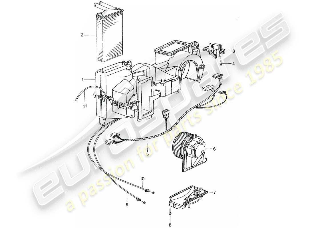 porsche 2002 (996) calentador - piezas individuales diagrama de piezas
