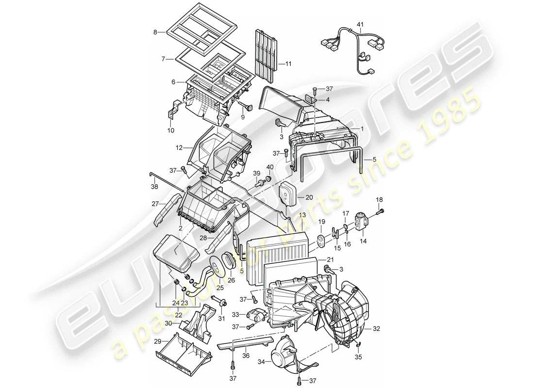 porsche 2010 (cayenne e1 9pa) aire acondicionado diagrama de piezas