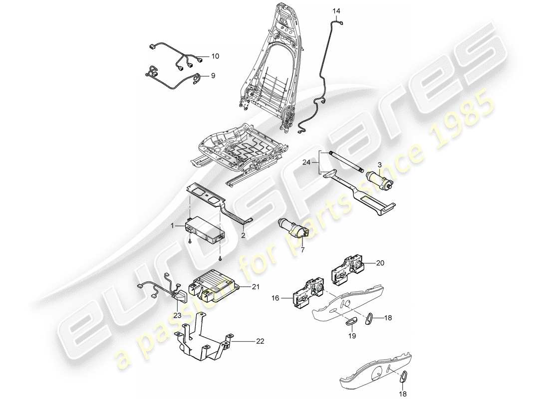 porsche 2008 (997-1 turbo / gt2) cableando arneses diagrama de piezas