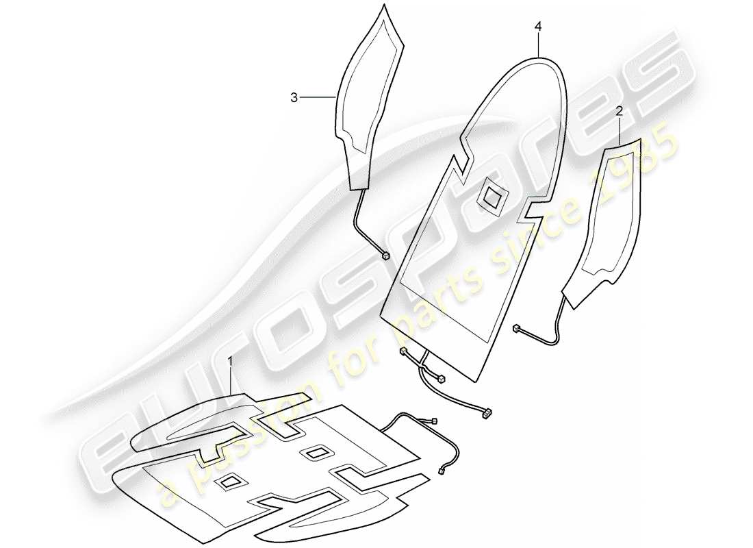 porsche 2009 997-2 turbo / gt2 diagrama de piezas del calentador