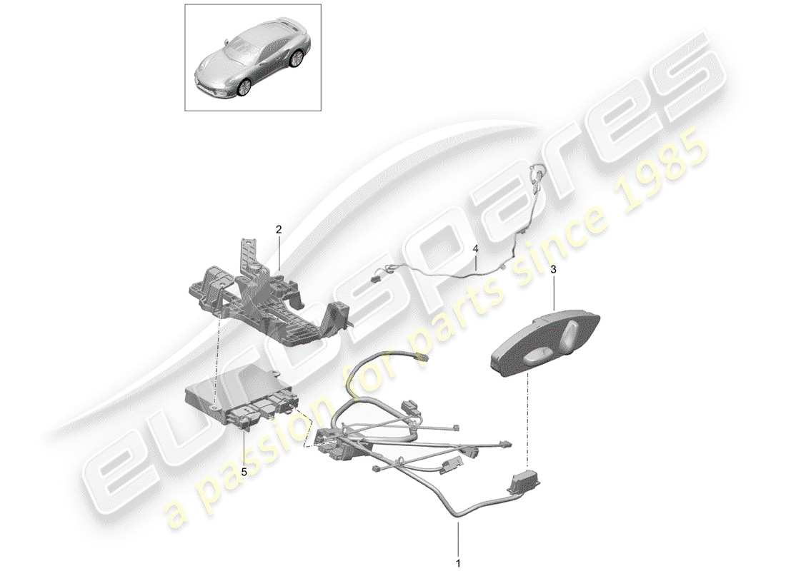 porsche 991 turbo (2016) arneses de cableado diagrama de piezas