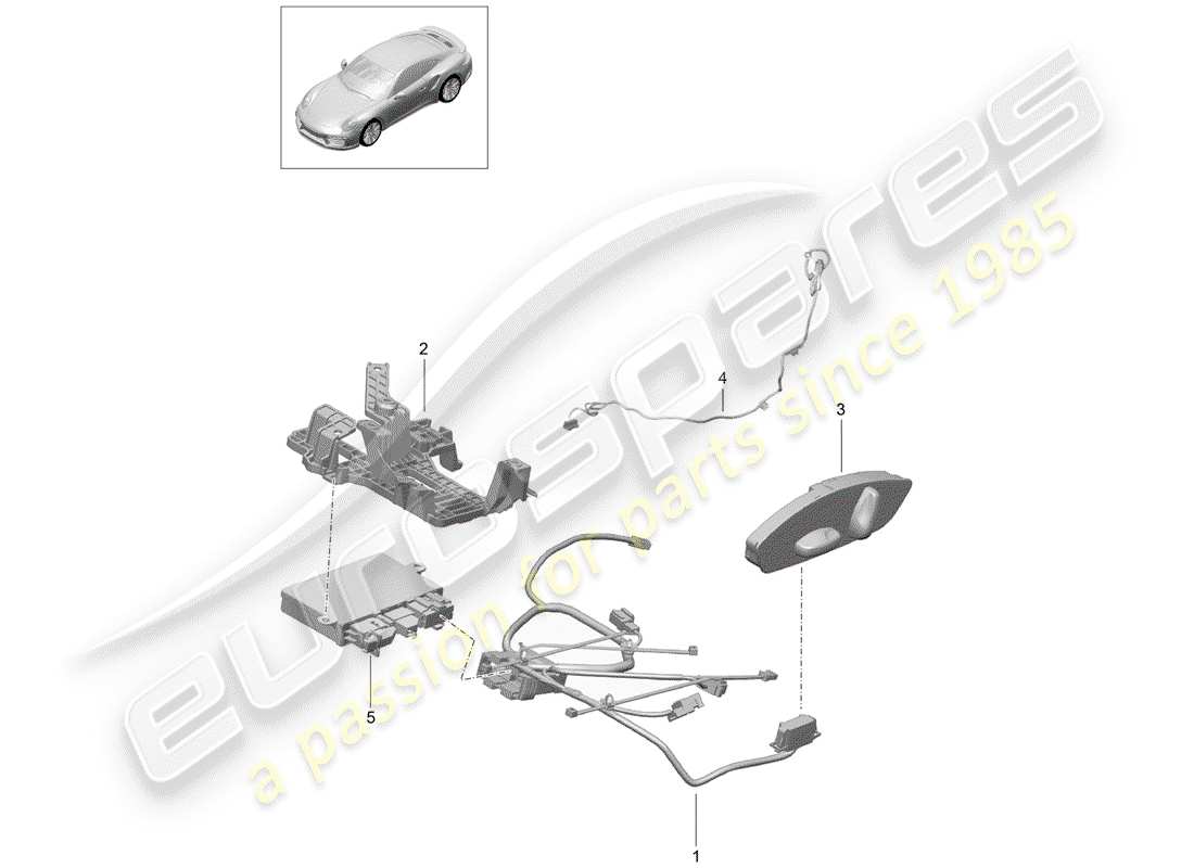 porsche 2017 (991-2 turbo) cableando arneses diagrama de piezas