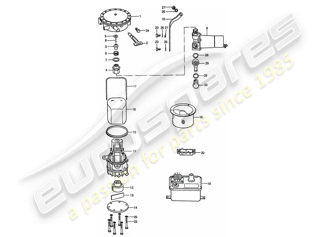 porsche 1977 (911) material de reparación - unidad de control de mezcla - bomba - d >> - mj 1976 diagrama de piezas