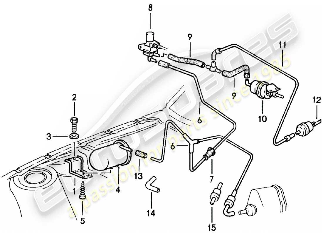 porsche 1981 (924) línea de vacío - f 92-cn402 198>> - f 93-cn100 306>> diagrama de piezas