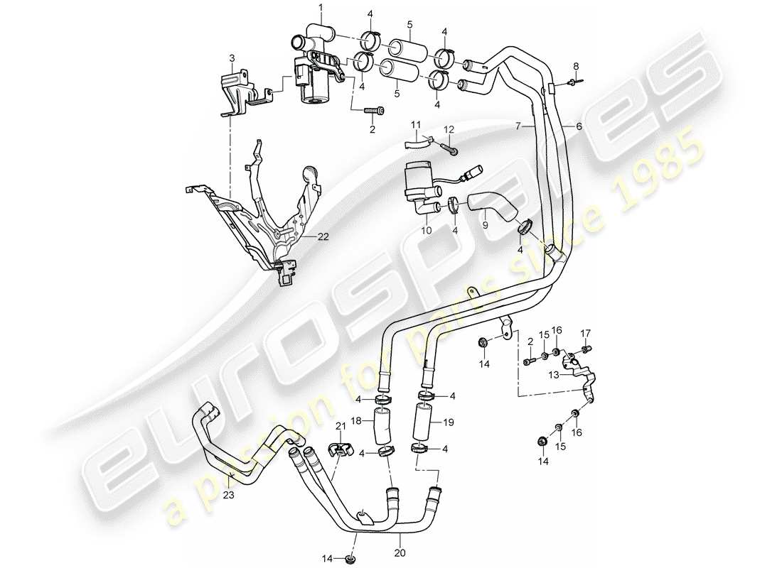 porsche 2005 (cayenne e1 9pa) calentador diagrama de piezas
