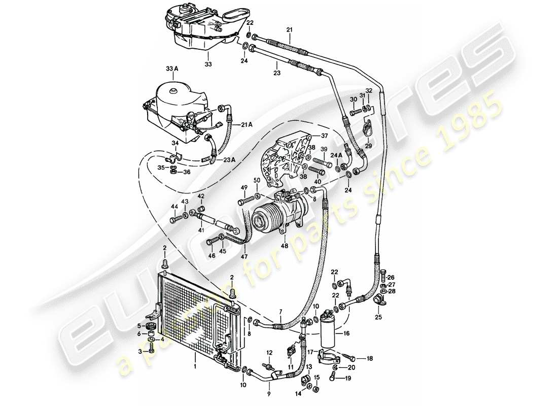 porsche 1987 (924s) aire acondicionado diagrama de piezas