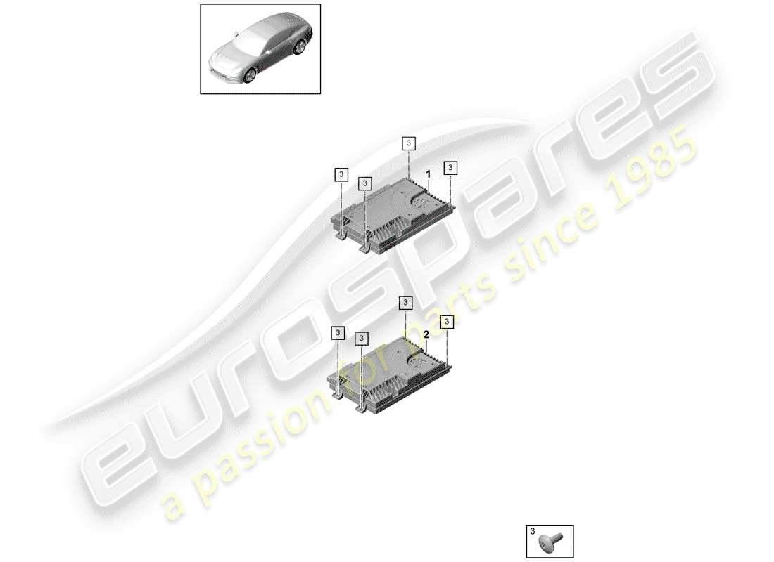porsche 2017 (panamera 971-1) diagrama de piezas del amplificador
