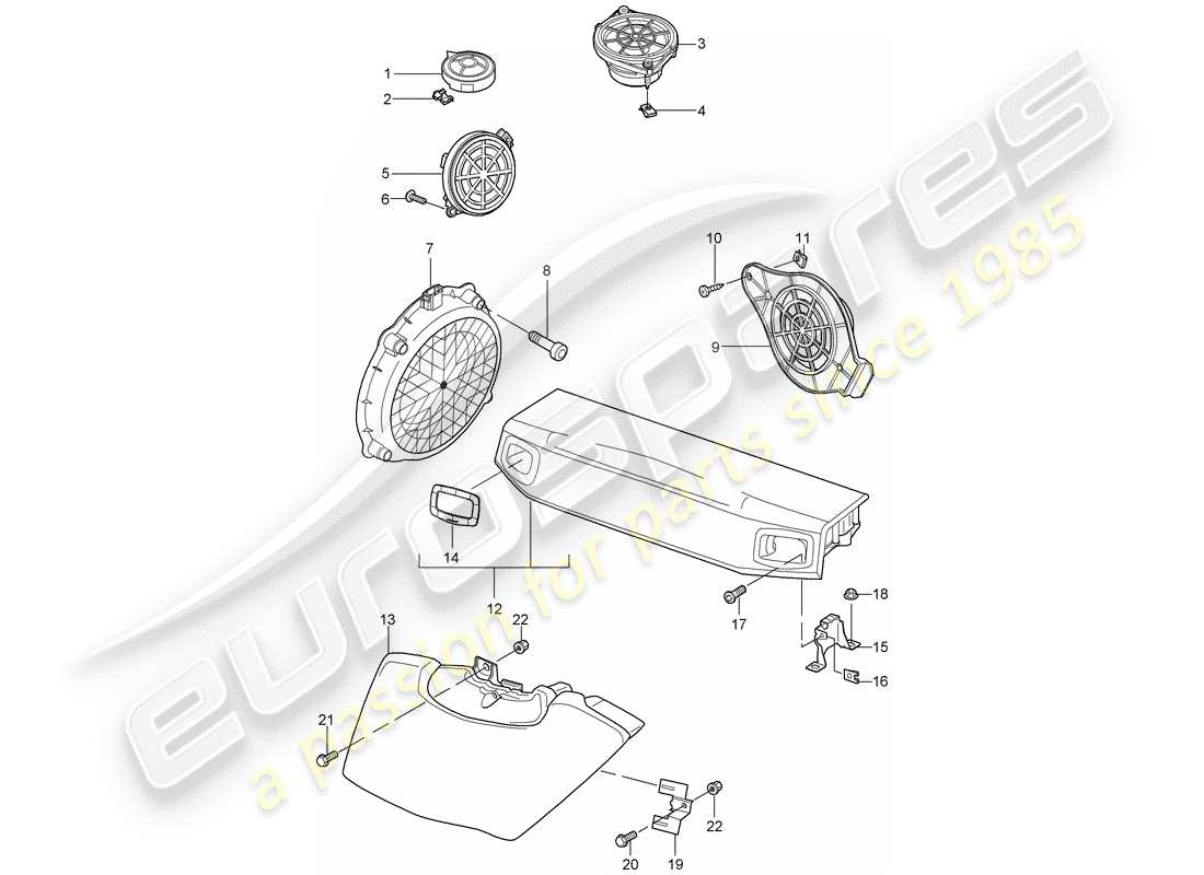 porsche 2012 (997-2) altoparlante diagrama de piezas