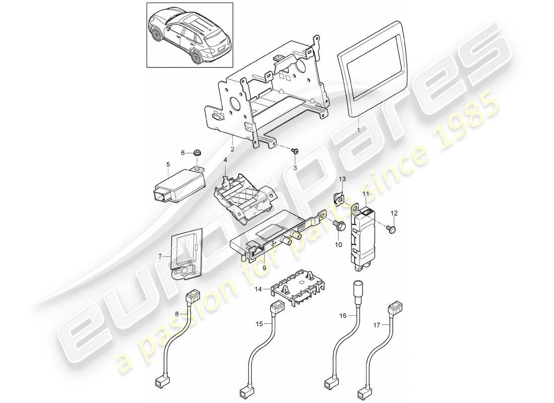 porsche 2016 (cayenne e2 92a) preparación diagrama de piezas