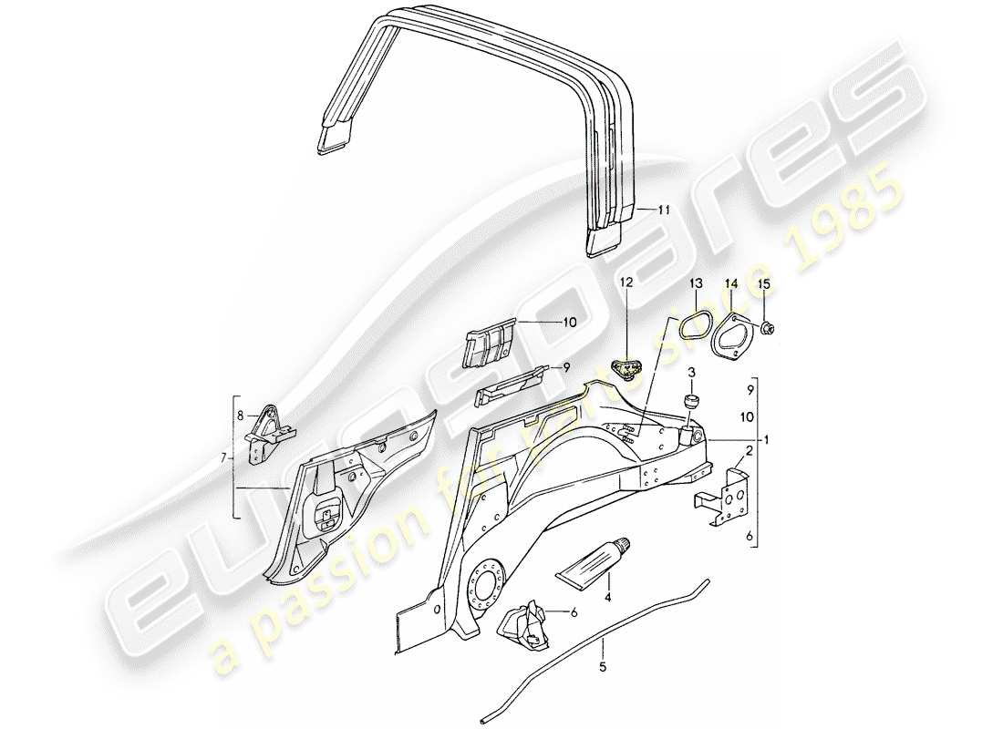 porsche 1990 (964) panel interior diagrama de piezas