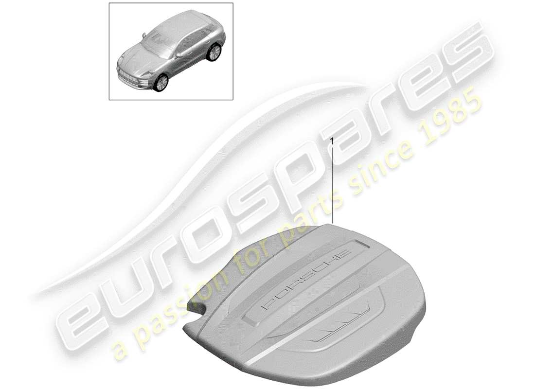 porsche 2019 (macan) cubierta del motor diagrama de piezas
