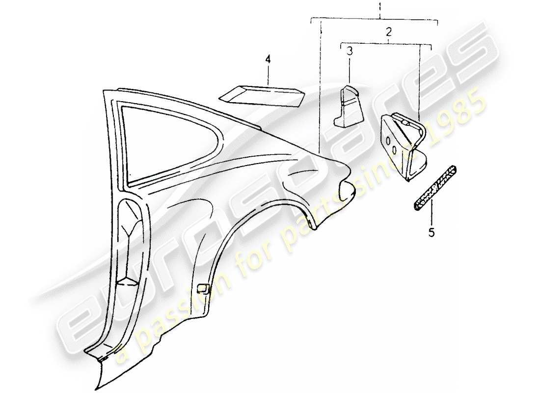 porsche 1990 (964) paneles exteriores diagrama de piezas