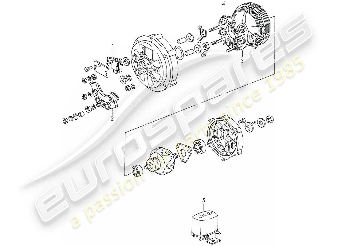 porsche 1966 (911/912) alternador - 770 w - d - mj 1969>> - mj 1969 diagrama de piezas