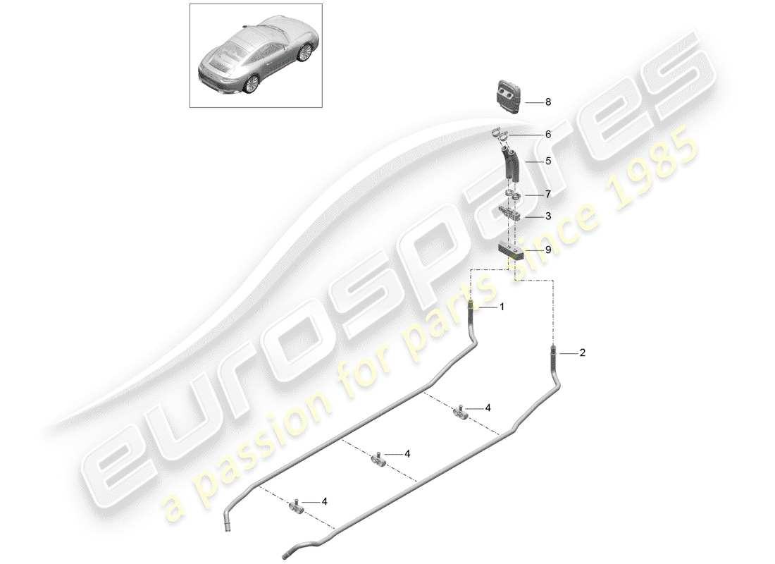 porsche 2019 (991-2) diagrama de piezas del calentador