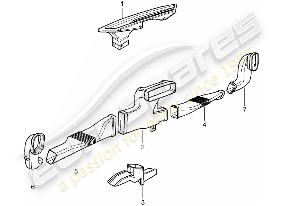 porsche 2006 (987 boxster) calentador diagrama de piezas