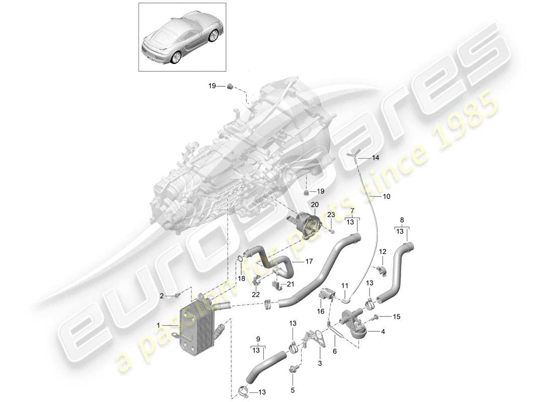 porsche 2016 (981 cayman gt4) manual gearbox diagrama de piezas