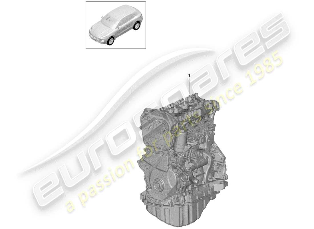 porsche 2015 (macan) diagrama de piezas de bloque largo