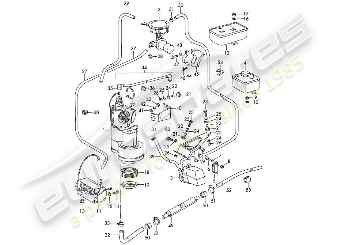 porsche 1966 (911/912) grupo de calefacción y ventilación - accesorios diagrama de piezas