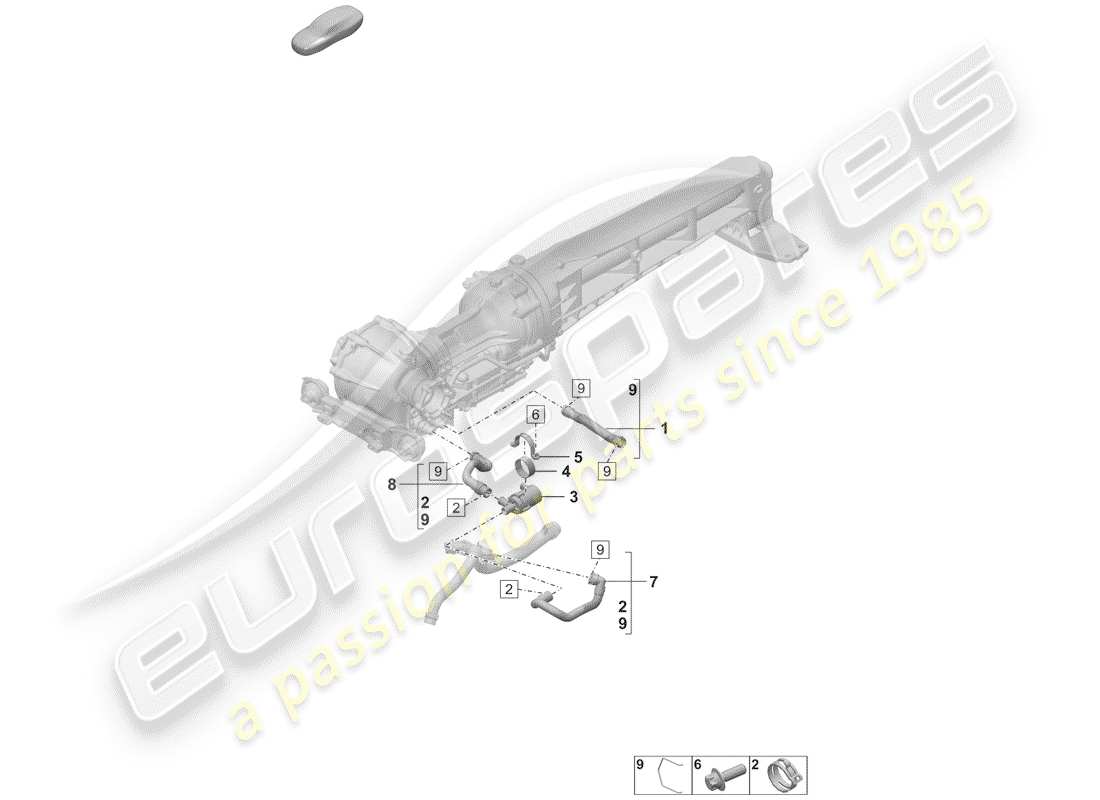 porsche 2020 (992-1) diferencial del eje delantero diagrama de piezas