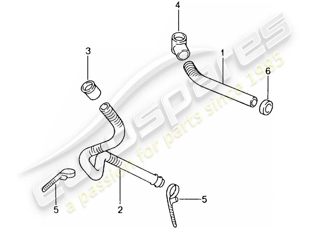 porsche 2003 (996 gt3) tubo de drenaje de agua - montaje - amortiguador de sonido - calentador - aire acondicionado diagrama de piezas