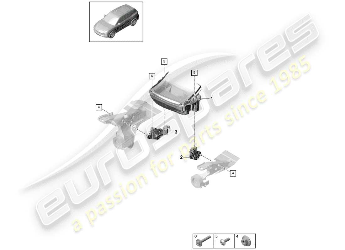 porsche 2020 (cayenne e3 9ya/9yb) pantalla principal diagrama de piezas