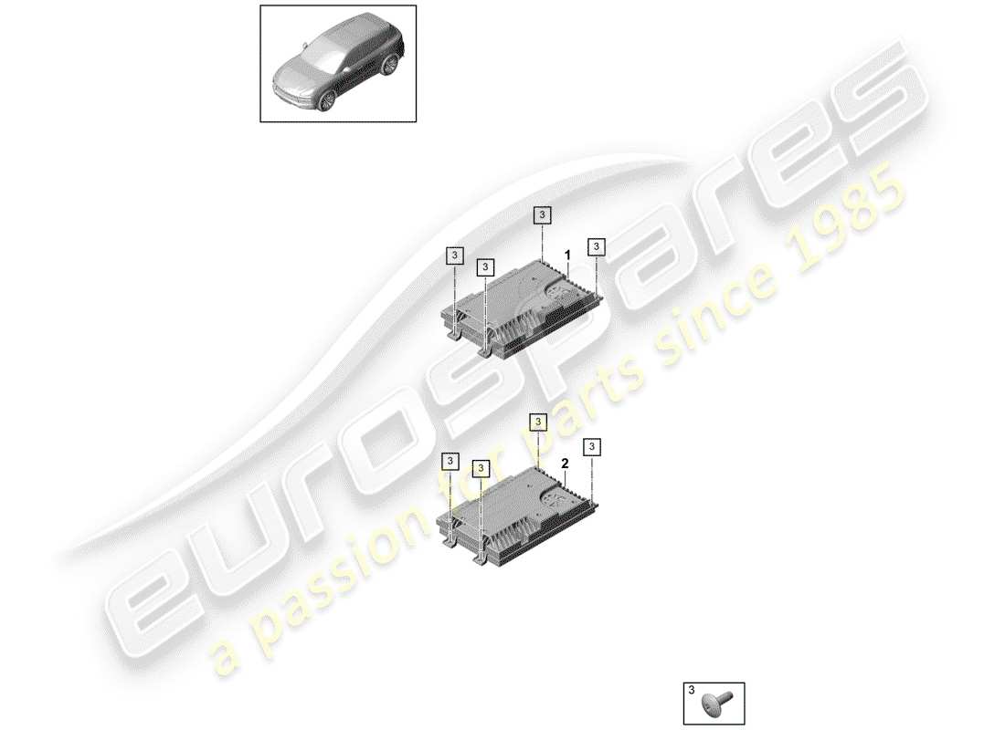 porsche 2020 (cayenne e3 9ya/9yb) diagrama de piezas del amplificador