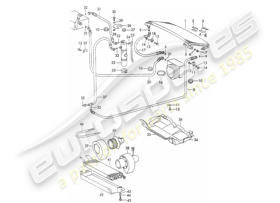 porsche 1966 (911/912) condensador - mangueras - sujetadores - d - mj 1969>> diagrama de piezas