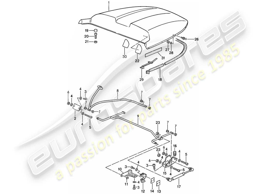 porsche 1987 (911) cubierta trasera - d - mj 1989>> - mj 1989 diagrama de piezas