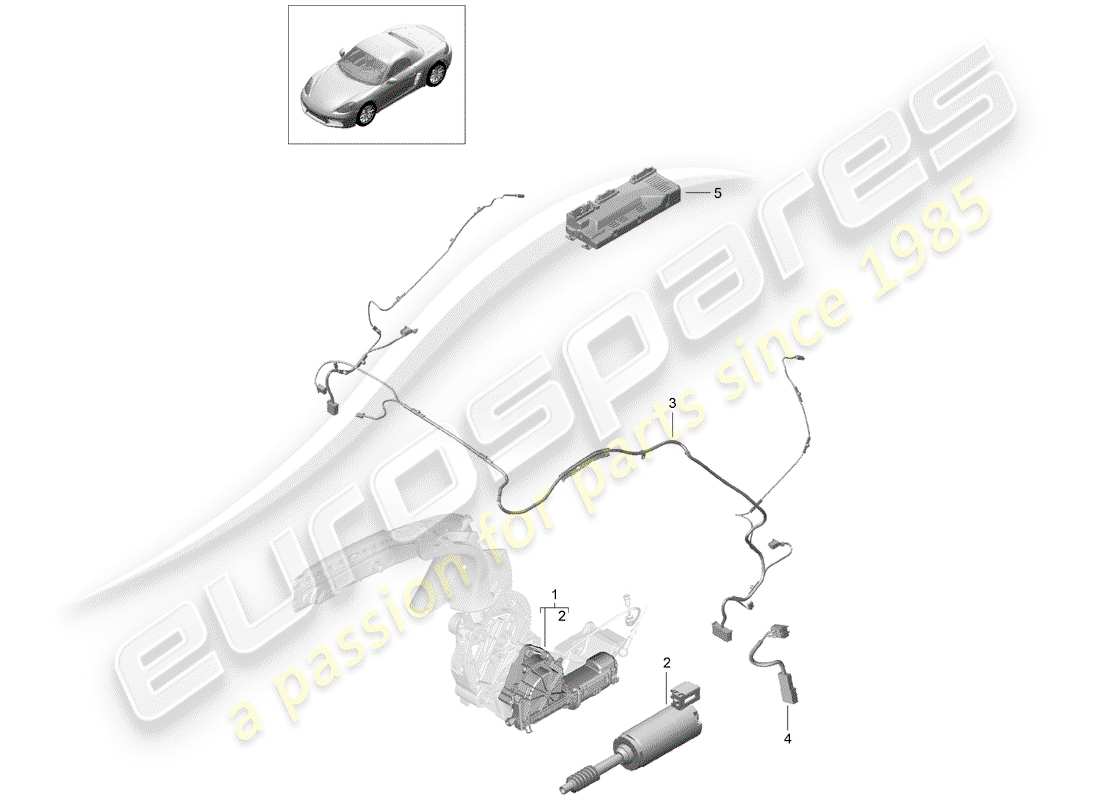 porsche 2019 (718 boxster) caja de almacenaje superior diagrama de piezas