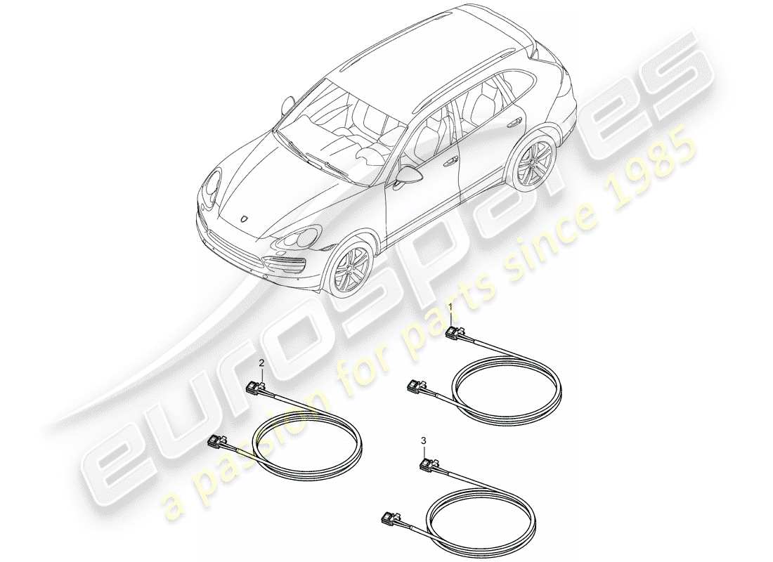 porsche 2016 (cayenne e2 92a) diagrama de piezas de fibra óptica ligera