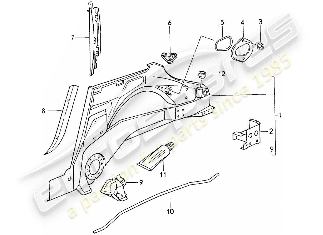 porsche 1994 (964) panel interior diagrama de piezas