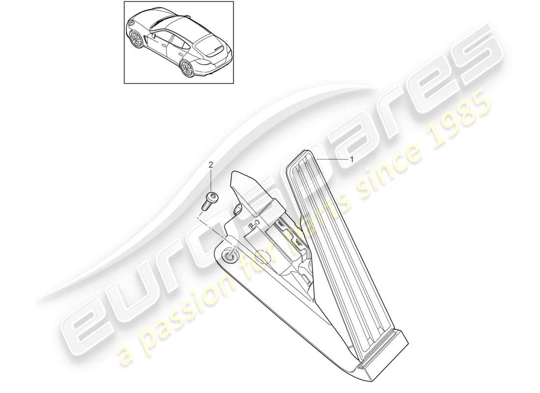 porsche 2010 (cayenne e1 9pa) control del acelerador mediante el pedal del acelerador diagrama de piezas