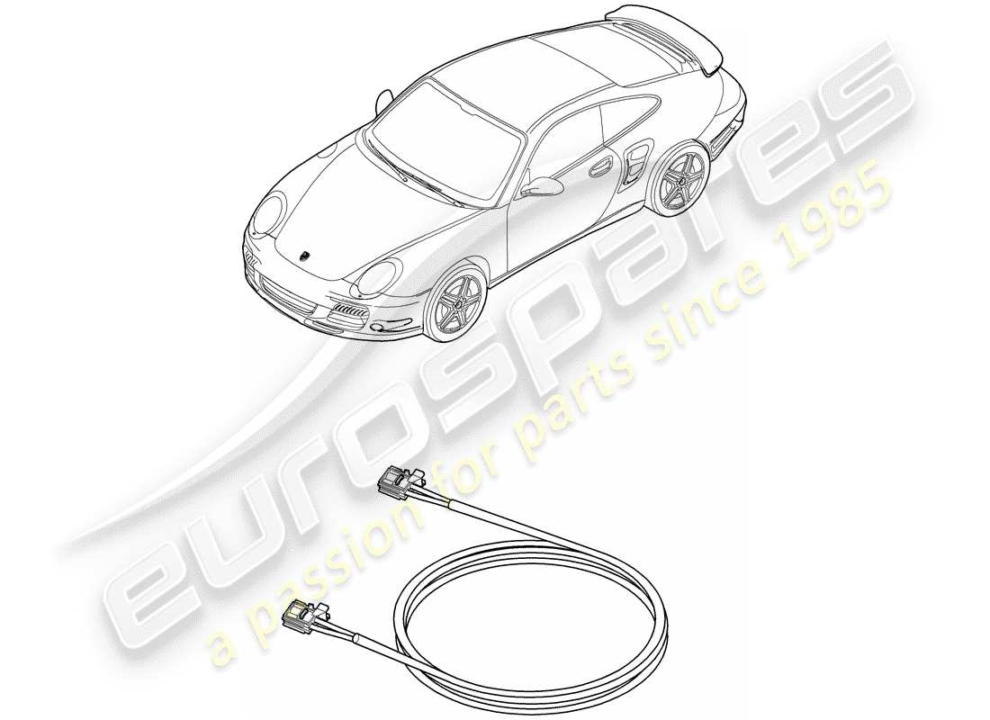porsche 2009 997-2 turbo / gt2 diagrama de piezas de fibra óptica ligera