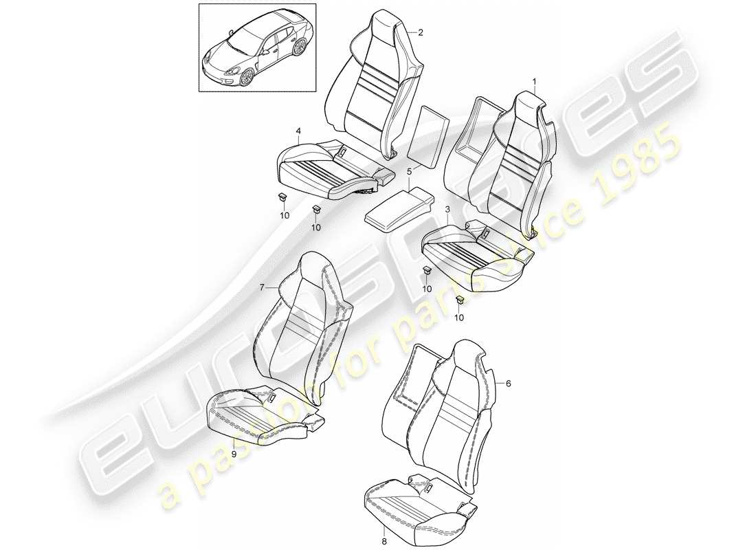 porsche 2016 (panamera 970) cubrir diagrama de piezas