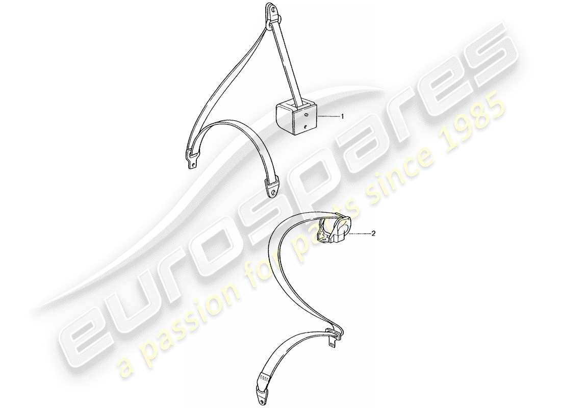porsche 1990 (tequipment) cinturón de seguridad diagrama de piezas