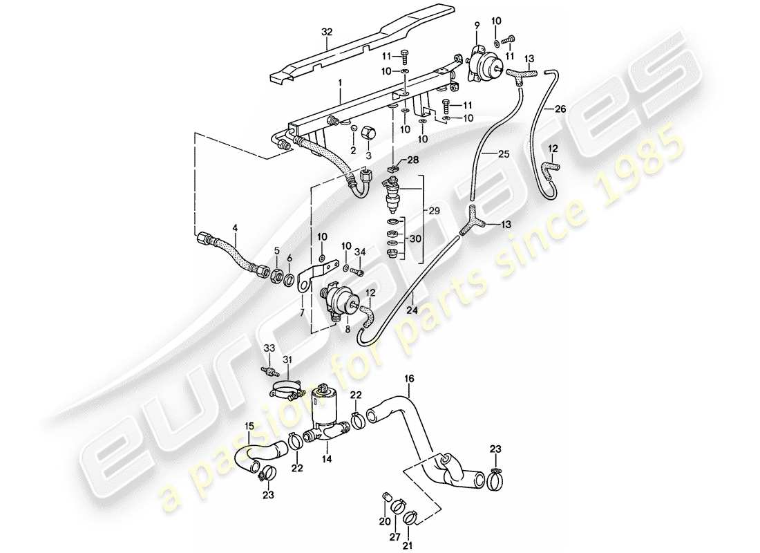 porsche 1986 (944) l-jetronic - 2 diagrama de piezas