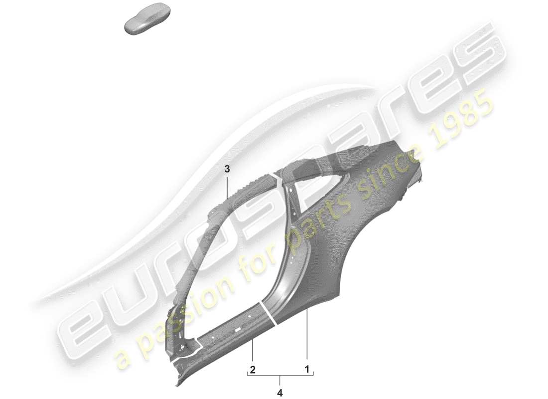 porsche 2020 (992-1) panel lateral diagrama de piezas