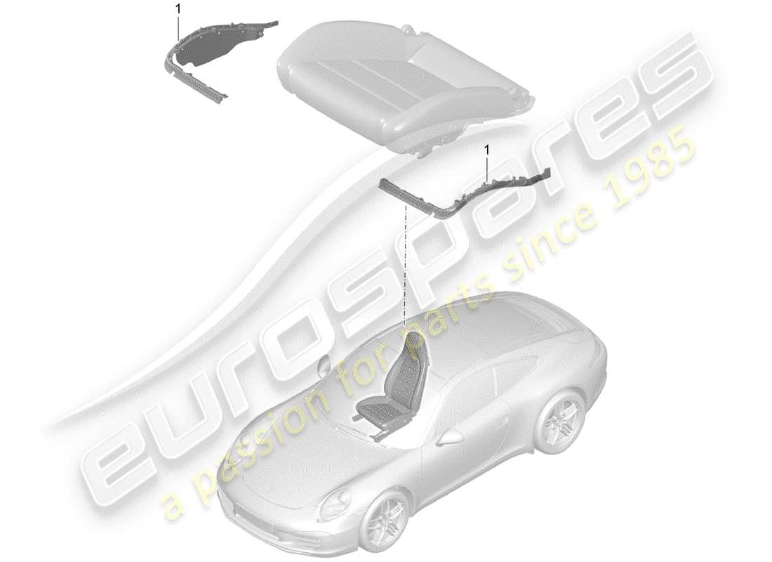 porsche 2015 (991-1) acolchado para asiento diagrama de piezas
