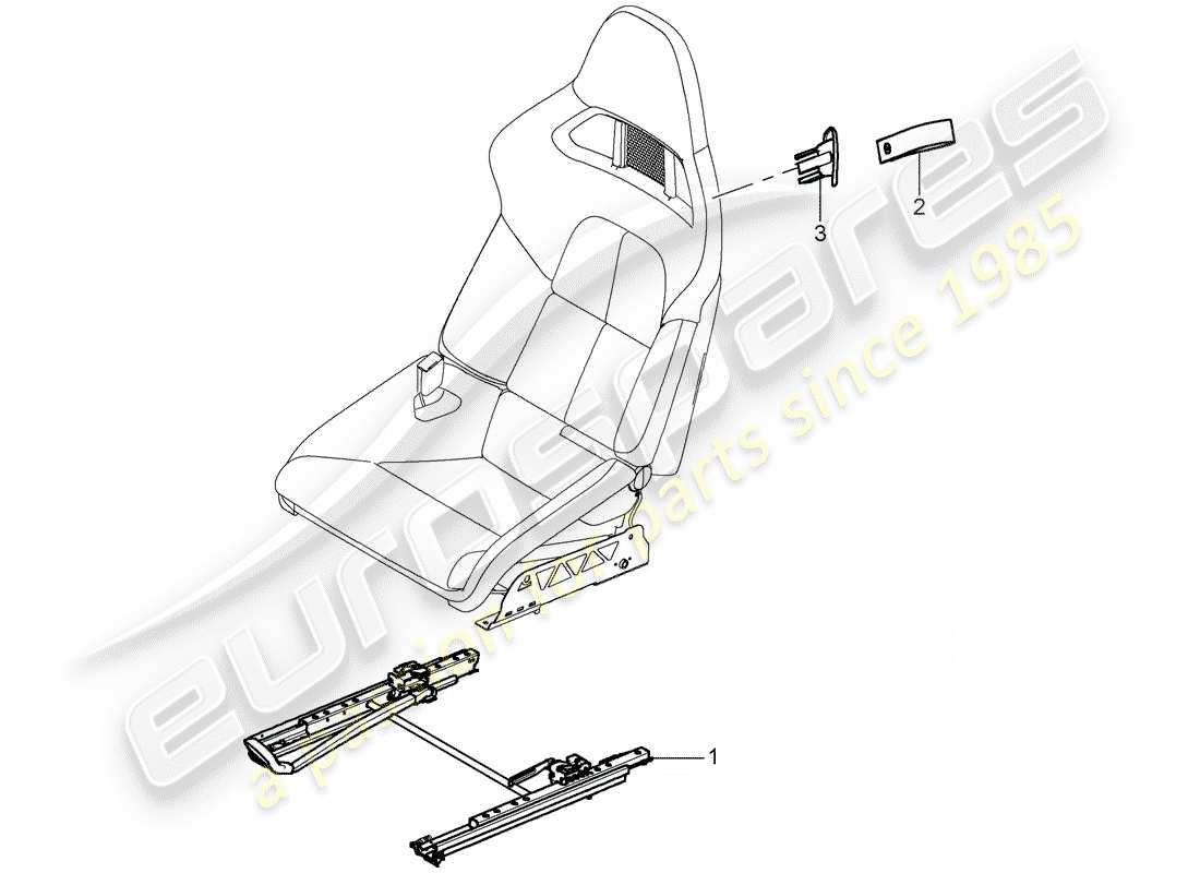 porsche 2007 (997-1 gt3) diagrama de piezas de seat