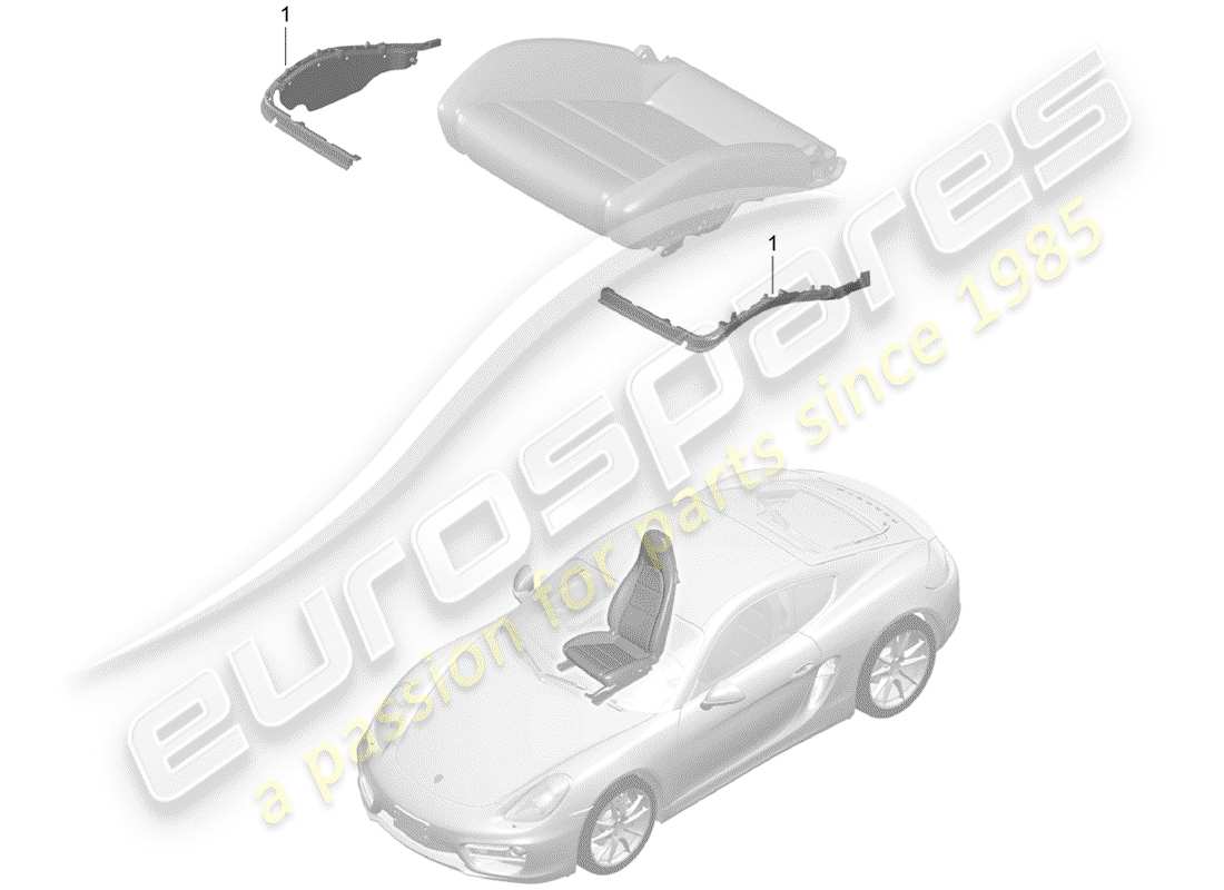 porsche 2014 (981 cayman) acolchado para asiento diagrama de piezas