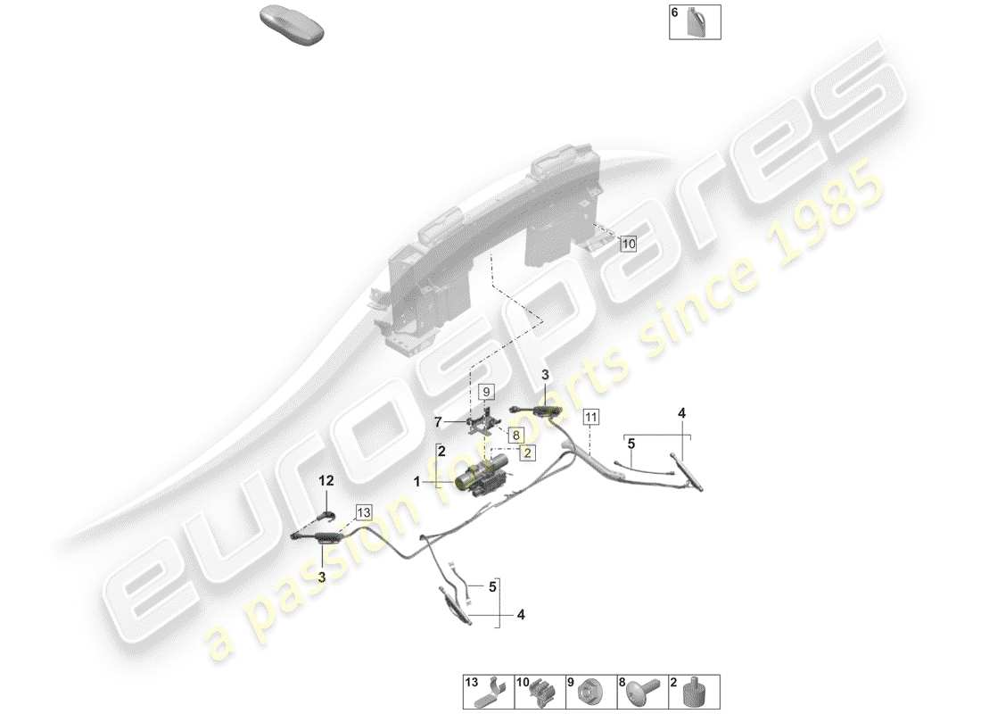 porsche 2019 (992-1) unidad de manejo diagrama de piezas