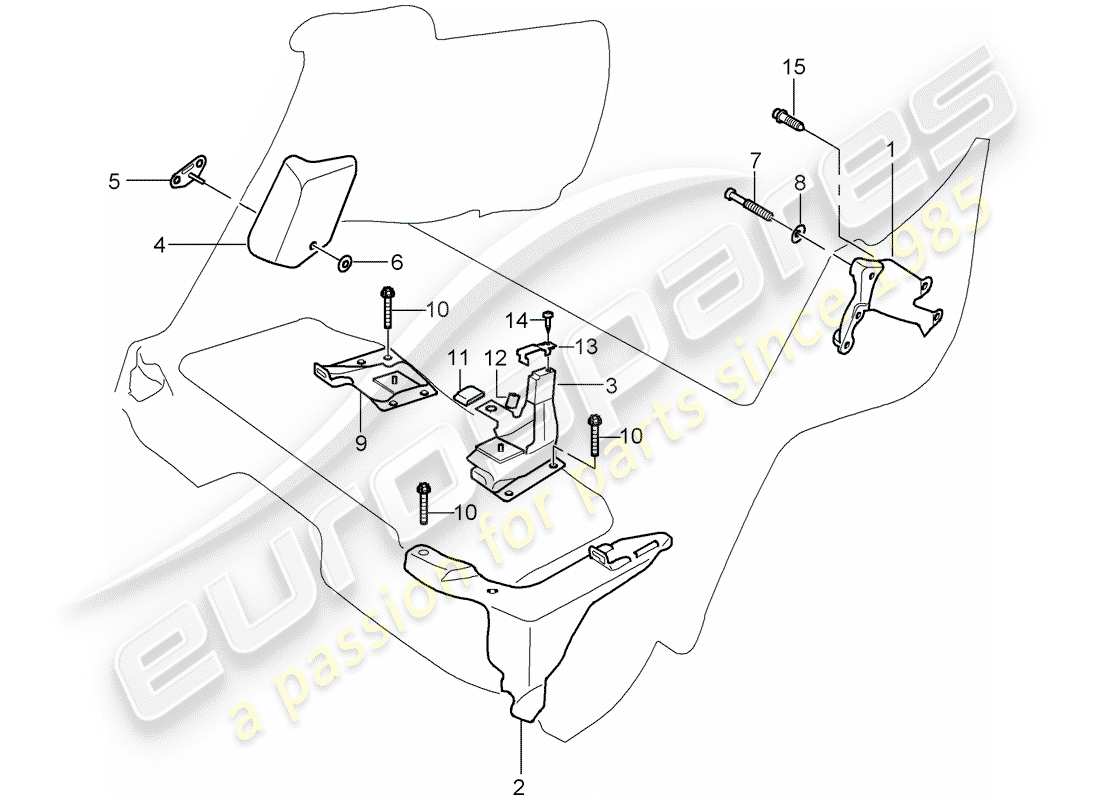 porsche 2003 (cayenne e1 9pa) diagrama de piezas del panel trasero