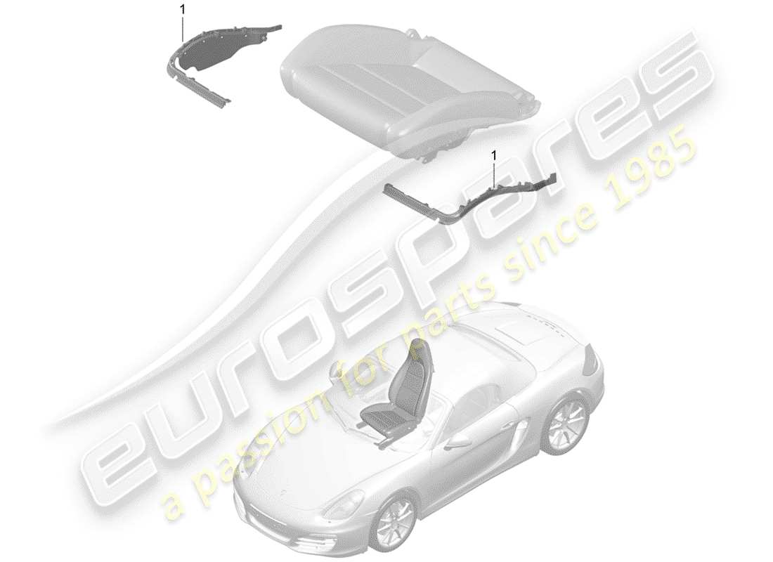 porsche 2013 (981 boxster) acolchado para asiento diagrama de piezas