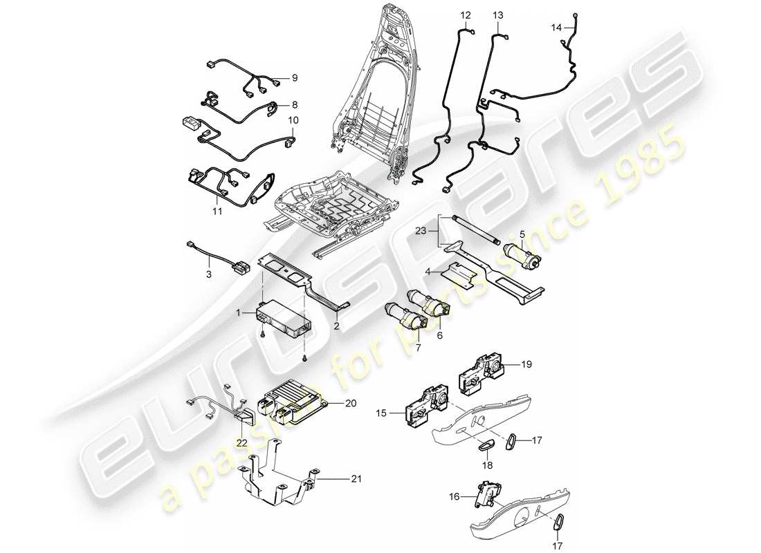 porsche 2012 (987 boxster) cableando arneses diagrama de piezas