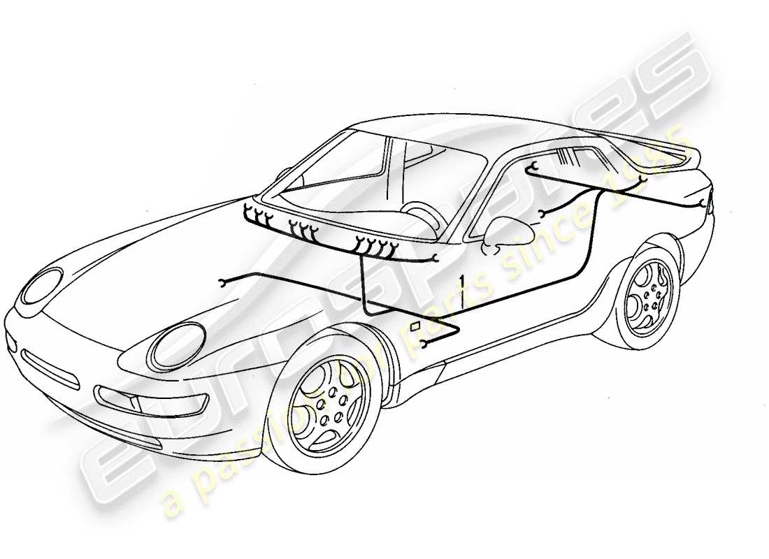 porsche 1994 (968) mazo de cables - habitáculo diagrama de piezas