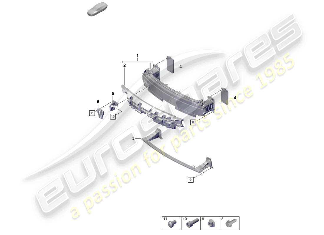 porsche 2019 (992-1) porta parachoques delantero 911 dakar diagrama de piezas