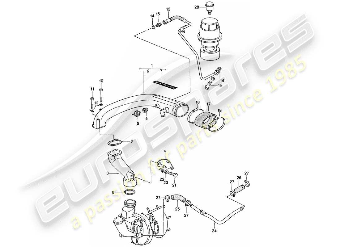 porsche 1978 (924) turbocargación diagrama de piezas